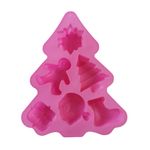 Casa si Gradina - Bucatarie si vesela - Ustensile bucatarie - Forme prajituri - Forma silicon pentru prajituri, Tema Craciun, 6 cavitati, Roz, 23 cm, 475COF - Infinity.ro