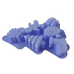 Casa si Gradina - Bucatarie si vesela - Ustensile bucatarie - Forme prajituri - Forma silicon pentru prajituri, Tema Craciun, 6 cavitati, Mov, 23 cm, 474COF - Infinity.ro