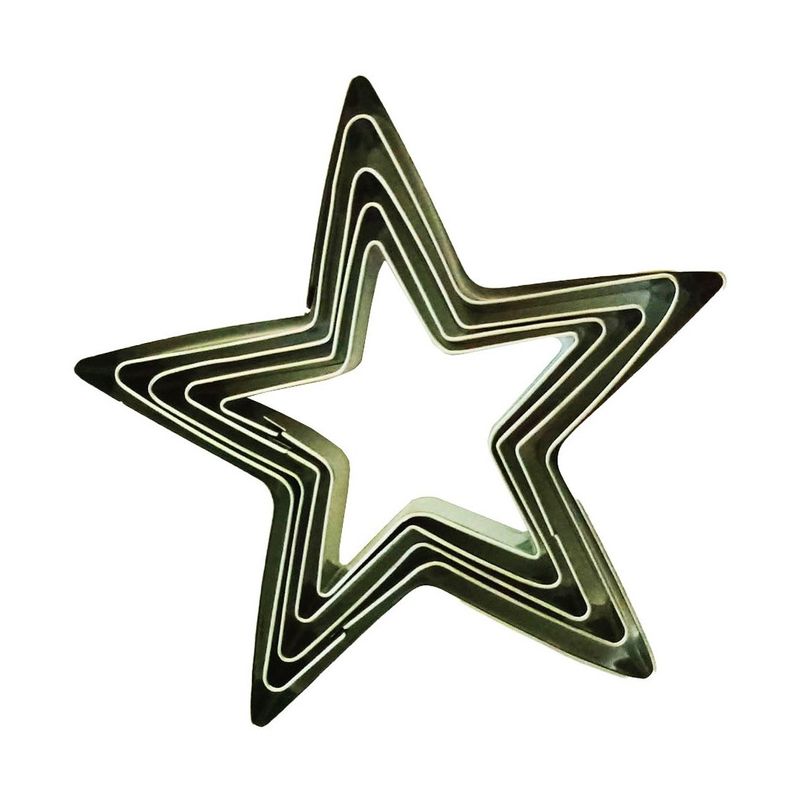 Casa si Gradina - Bucatarie si vesela - Ustensile bucatarie - Forme prajituri - Set 5 forme decupatoare in forma de stea, pentru biscuiti, 9 cm, 511COF - Infinity.ro