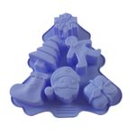 Casa si Gradina - Bucatarie si vesela - Ustensile bucatarie - Forme prajituri - Forma silicon pentru prajituri, Tema Craciun, 6 cavitati, Mov, 23 cm, 474COF - Infinity.ro