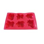 Casa si Gradina/Bucatarie si vesela/Ustensile bucatarie/Forme prajituri - Forma silicon pentru prajituri, Tema Craciun, Trasura, Om de zapada, Ren, 6 cavitati, Rosu, 27 cm, 485COF - Infinity.ro