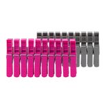 Market - Spalare si intretinere rufe - Uscatoare de rufe si accesorii - Set carlige de rufe 20 buc, gri-roz, Velkea - Infinity.ro