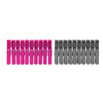 Market - Spalare si intretinere rufe - Uscatoare de rufe si accesorii - Set carlige de rufe 20 buc, gri-roz, Velkea - Infinity.ro