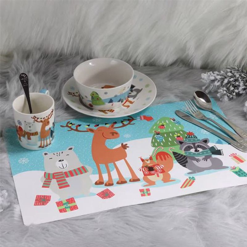 Casa si Gradina - Textile si covoare - Textile bucatarie - Servete si naproane - Suport farfurie laminat 42 x 28 cm, AMBITION JUNIOR Winter Forest Team - Infinity.ro