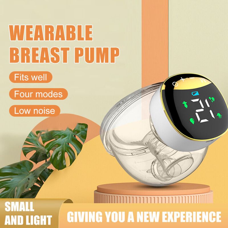 Jucarii, Copii si Bebe - Maternitate - Pompe de san - Pompa de San, Bleksy®, Electrica, Portabila, Ecran Tactil LED, Capacitate 200 ml, Cablu USB,  Protectie Silicon - Infinity.ro