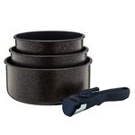 Casa si Gradina - Bucatarie si vesela - Vase pentru gatit - Oale si cratite - Set oale cu maner detasabil AMBITION Gold, 4 piese, invelis Qualum Basic Stone - Infinity.ro