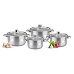 Casa si Gradina - Bucatarie si vesela - Vase pentru gatit - Oale si cratite - Set oale inox DOMOTTI Molly, 8 piese - Infinity.ro