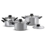 Casa si Gradina - Bucatarie si vesela - Vase pentru gatit - Oale si cratite - Set oale inox DOMOTTI Lima, 8 piese - Infinity.ro