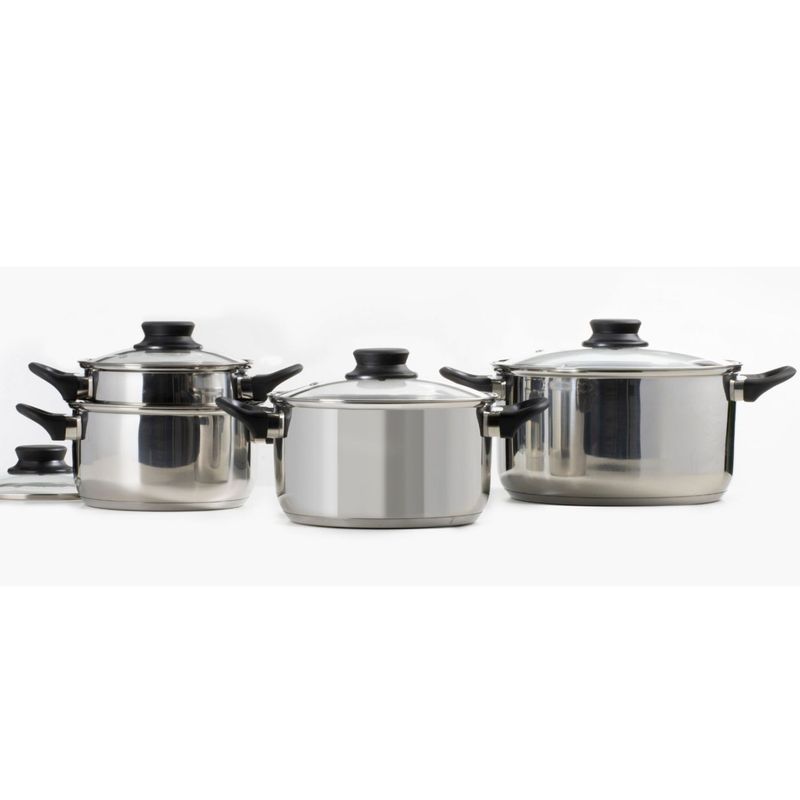 Casa si Gradina - Bucatarie si vesela - Vase pentru gatit - Oale si cratite - Set oale inox DOMOTTI Lima, 8 piese - Infinity.ro