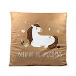 Casa si Gradina - Textile si covoare - Perne si pilote - Perne decorative - Pernuta unicorn culoarea crem 40x40 cm - Infinity.ro