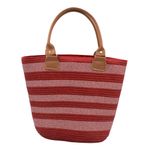 Fashion, accesorii si bijuterii - Femei - Accesorii femei - Genti si rucsacuri femei - Geanta plaja rosie cu dungi albe - Infinity.ro