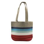 Fashion, accesorii si bijuterii - Femei - Accesorii femei - Genti si rucsacuri femei - Geanta plaja gri cu dungi colorate - Infinity.ro