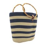 Fashion, accesorii si bijuterii - Femei - Accesorii femei - Genti si rucsacuri femei - Geanta plaja bej cu dungi albastre - Infinity.ro