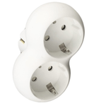 Casa si Gradina - Electrice - Distributie electrica si comanda - Intrerupatoare - Adaptor priza rotund, 2 x 2CP+CP 16 A 230 V alb, plastic ignifuc, contact de protectie IP20 - Infinity.ro