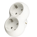 Casa si Gradina - Electrice - Distributie electrica si comanda - Intrerupatoare - Adaptor priza rotund, 2 x 2CP+CP 16 A 230 V alb, plastic ignifuc, contact de protectie IP20 - Infinity.ro