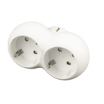 Casa si Gradina - Electrice - Distributie electrica si comanda - Intrerupatoare - Adaptor priza rotund, 2 x 2CP+CP 16 A 230 V alb, plastic ignifuc, contact de protectie IP20 - Infinity.ro