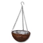 Casa si Gradina - Gradinarit si plante - Plante si ghivece - Ghivece si suporturi - Cos rotund de salcie suspendat, 4 buc, cu captuseala si lant - Infinity.ro