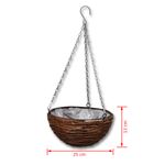 Casa si Gradina - Gradinarit si plante - Plante si ghivece - Ghivece si suporturi - Cos rotund de salcie suspendat, 4 buc, cu captuseala si lant - Infinity.ro