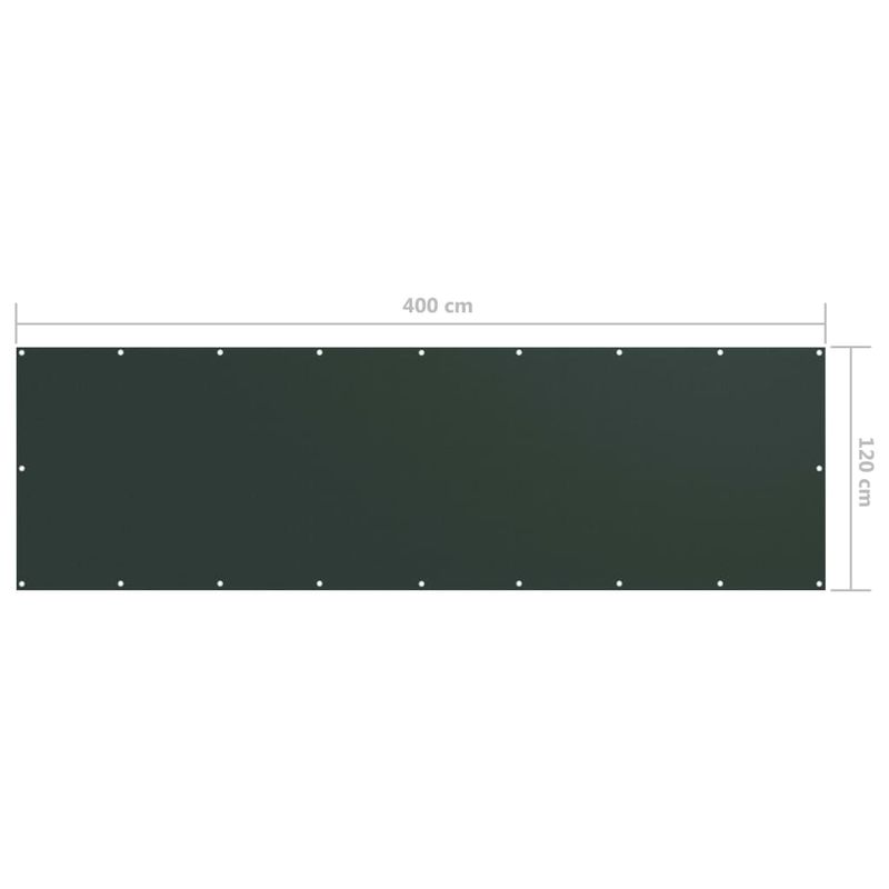 Casa si Gradina - Gradina si terasa - Umbrele si pavilioane - Umbrele - Paravan de balcon, verde inchis, 120 x 400 cm, tesatura oxford - Infinity.ro