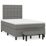 Casa si Gradina - Mobilier - Paturi si accesorii - Paturi - Pat box spring cu saltea, gri inchis, 120x200 cm, textil - Infinity.ro
