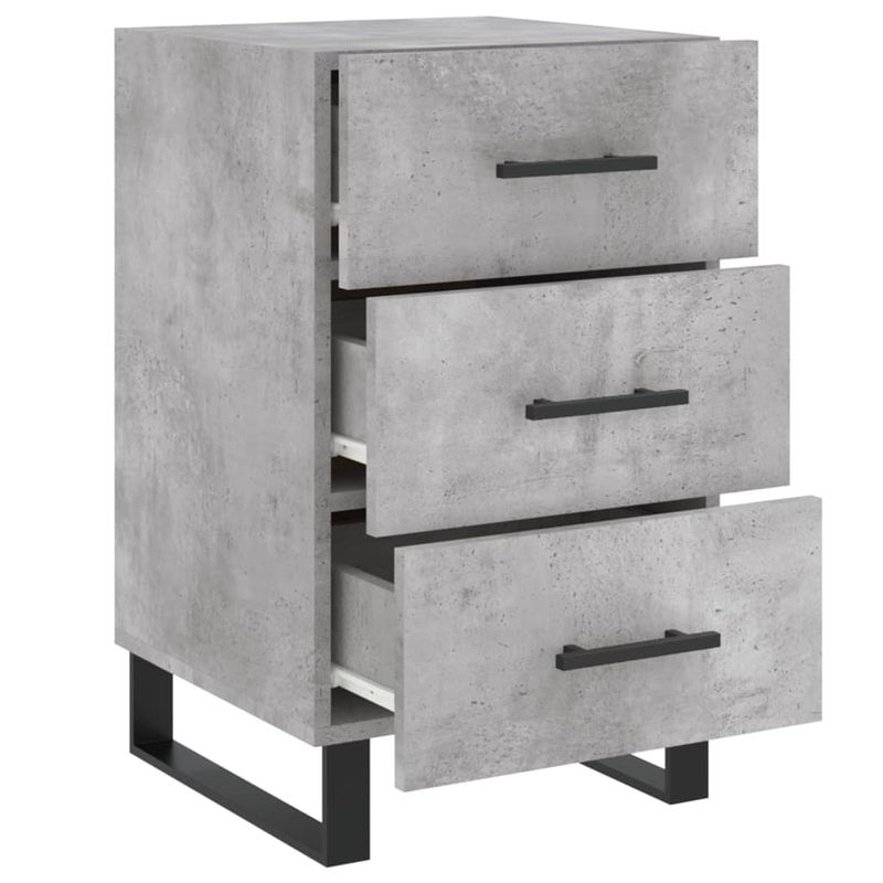 Casa si Gradina - Mobilier - Comode si corpuri - Noptiere - Noptiera, gri beton, 40x40x66 cm, lemn compozit - Infinity.ro