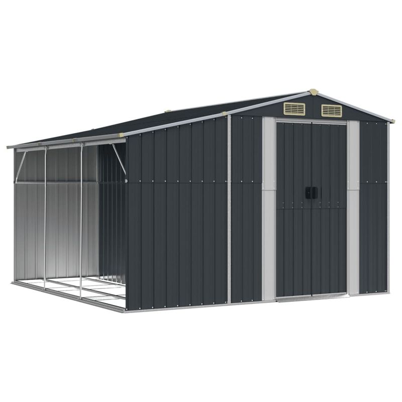 Casa si Gradina - Gradina si terasa - Casute de gradina - Sopron de gradina, antracit, 277x279x179 cm, otel galvanizat - Infinity.ro