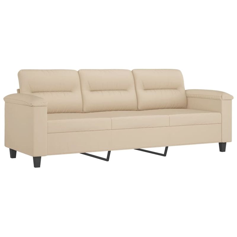 Casa si Gradina - Mobilier - Seturi de mobilier - Seturi living - Set de canapele cu perne, 3 piese, crem, microfibra - Infinity.ro