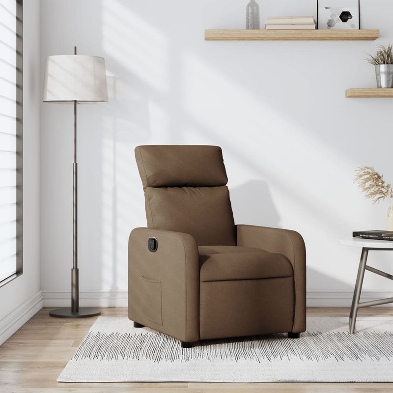 Casa si Gradina - Mobilier - Scaune si fotolii - Fotolii - Fotoliu rabatabil, maro, material textil - Infinity.ro