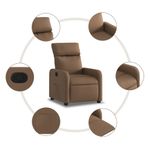 Casa si Gradina - Mobilier - Scaune si fotolii - Fotolii - Fotoliu rabatabil, maro, material textil - Infinity.ro