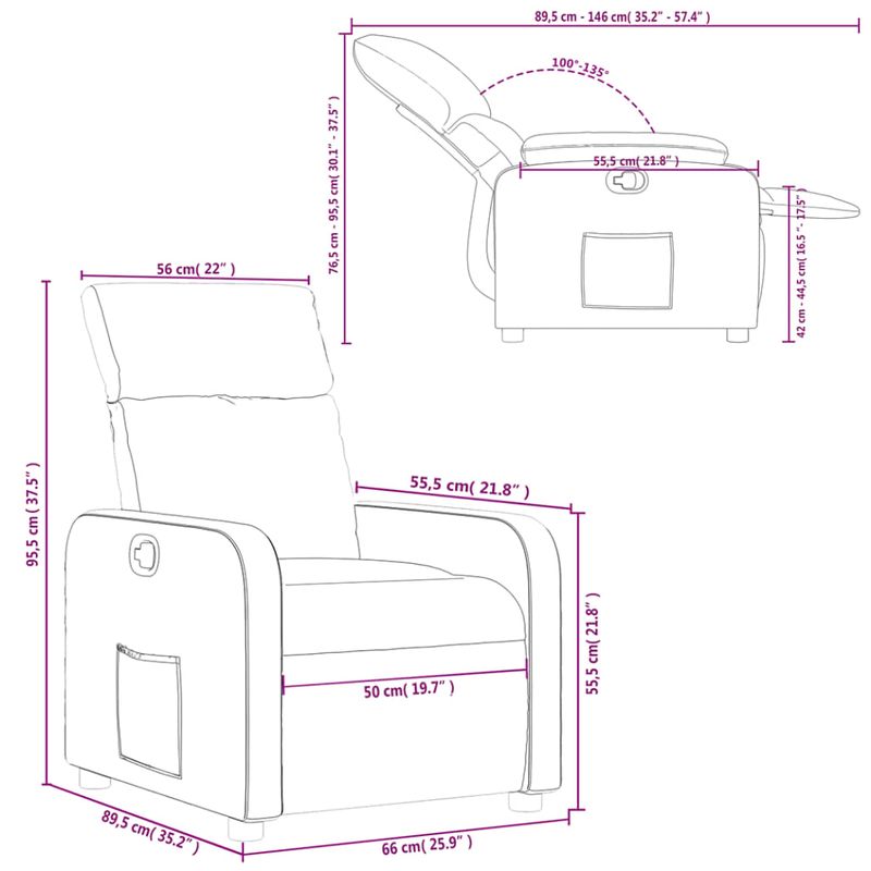Casa si Gradina - Mobilier - Scaune si fotolii - Fotolii - Fotoliu rabatabil, maro, material textil - Infinity.ro