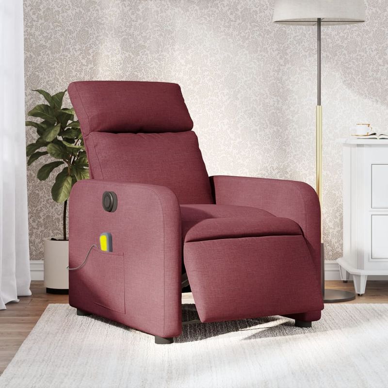Ingrijire personala si Cosmetice - Sanatate si wellness - Articole wellness - Fotolii de masaj - Fotoliu electric de masaj rabatabil, rosu vin, textil - Infinity.ro