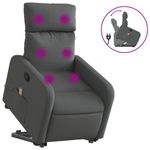 Ingrijire personala si Cosmetice - Sanatate si wellness - Articole wellness - Fotolii de masaj - Fotoliu de masaj rabatabil cu ridicare, gri inchis, textil - Infinity.ro