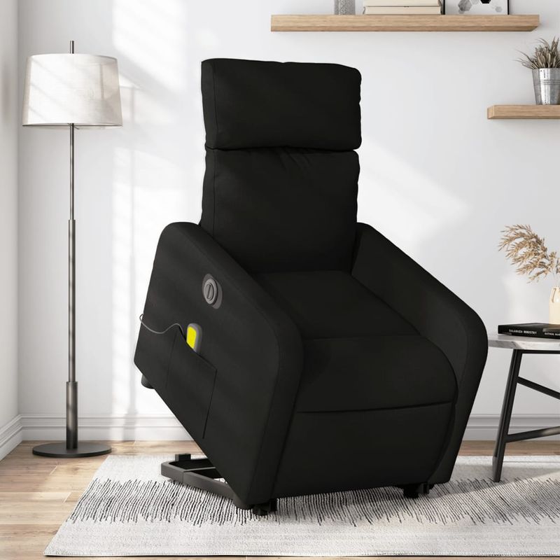 Ingrijire personala si Cosmetice - Sanatate si wellness - Articole wellness - Fotolii de masaj - Fotoliu electric de masaj rabatabil cu ridicare, negru, textil - Infinity.ro