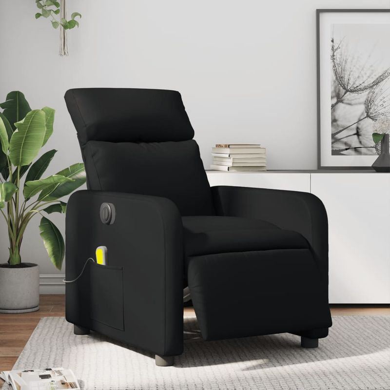 Ingrijire personala si Cosmetice - Sanatate si wellness - Articole wellness - Fotolii de masaj - Fotoliu electric de masaj rabatabil, negru, piele ecologica - Infinity.ro