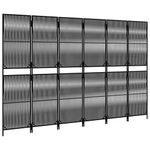 Casa si Gradina - Decoratiuni - Pereti despartitori si paravane - Separator de camera cu 6 panouri, negru, poliratan, model țesătură cu linii, mărime 294x180 cm - Infinity.ro