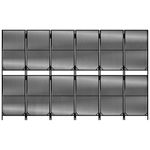 Casa si Gradina - Decoratiuni - Pereti despartitori si paravane - Separator de camera cu 6 panouri, negru, poliratan, model țesătură cu linii, mărime 294x180 cm - Infinity.ro