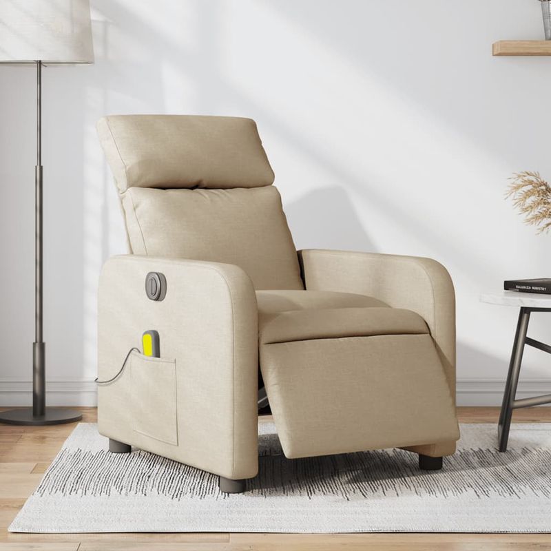 Ingrijire personala si Cosmetice - Sanatate si wellness - Articole wellness - Fotolii de masaj - Fotoliu electric de masaj rabatabil, crem, textil - Infinity.ro