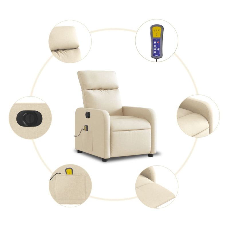 Ingrijire personala si Cosmetice - Sanatate si wellness - Articole wellness - Fotolii de masaj - Fotoliu electric de masaj rabatabil, crem, textil - Infinity.ro