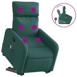 Ingrijire personala si Cosmetice - Sanatate si wellness - Articole wellness - Fotolii de masaj - Fotoliu rabatabil de masaj, cu ridicare, verde inchis, textil - Infinity.ro