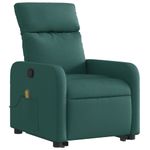 Ingrijire personala si Cosmetice - Sanatate si wellness - Articole wellness - Fotolii de masaj - Fotoliu rabatabil de masaj, cu ridicare, verde inchis, textil - Infinity.ro