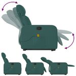 Ingrijire personala si Cosmetice - Sanatate si wellness - Articole wellness - Fotolii de masaj - Fotoliu rabatabil de masaj, cu ridicare, verde inchis, textil - Infinity.ro