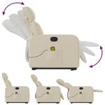 Ingrijire personala si Cosmetice - Sanatate si wellness - Articole wellness - Fotolii de masaj - Fotoliu masaj rabatabil cu ridicare, crem, material textil - Infinity.ro