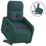 Ingrijire personala si Cosmetice - Sanatate si wellness - Articole wellness - Fotolii de masaj - Fotoliu rabatabil de masaj, cu ridicare, verde inchis, textil - Infinity.ro
