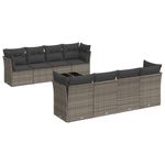 Casa si Gradina - Gradina si terasa - Mobilier exterior - Seturi mobila gradina - Set canapele de gradina, 9 piese, cu perne, gri, poliratan - Infinity.ro