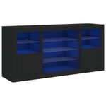 Casa si Gradina - Mobilier - Comode si corpuri - Comode - Servanta cu lumini LED, negru, 142,5x37x67 cm - Infinity.ro