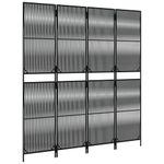 Casa si Gradina - Decoratiuni - Pereti despartitori si paravane - Separator de camera cu 4 panouri, negru, poliratan, model țesătură cu linii, mărime 196x200 cm - Infinity.ro