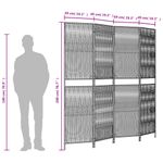 Casa si Gradina - Decoratiuni - Pereti despartitori si paravane - Separator de camera cu 4 panouri, negru, poliratan, model țesătură cu linii, mărime 196x200 cm - Infinity.ro