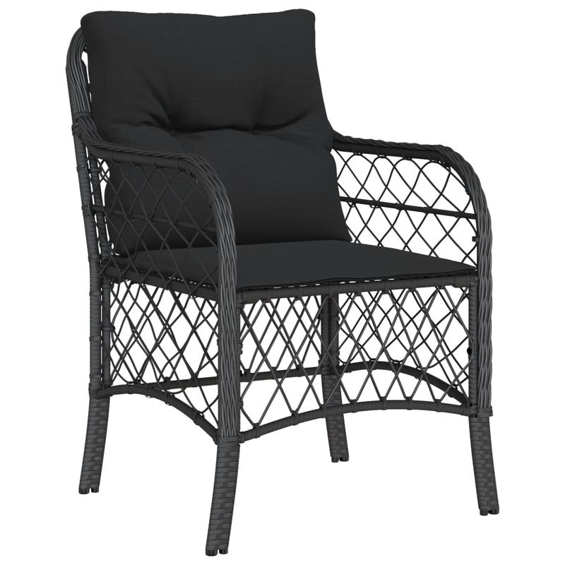 Casa si Gradina - Gradina si terasa - Mobilier exterior - Scaune si sezlonguri gradina - Scaune de gradina cu perne, 2 buc., negru, poliratan - Infinity.ro