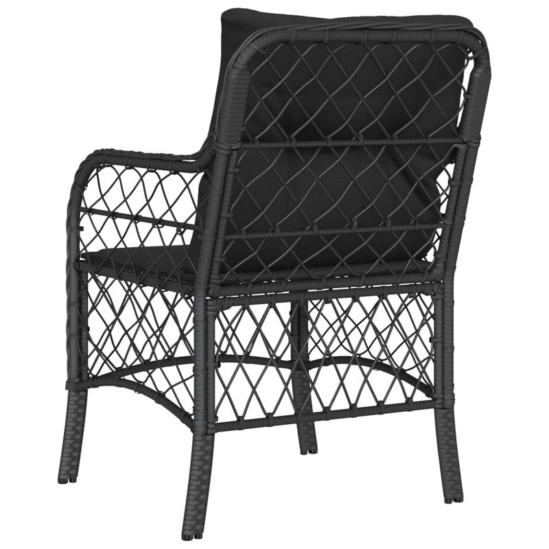 Casa si Gradina - Gradina si terasa - Mobilier exterior - Scaune si sezlonguri gradina - Scaune de gradina cu perne, 2 buc., negru, poliratan - Infinity.ro