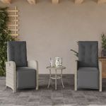 Casa si Gradina - Gradina si terasa - Mobilier exterior - Scaune si sezlonguri gradina - Scaun de gradina rabarabil cu suport picioare,2 buc., poliratan - Infinity.ro